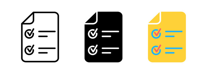 Checklist icon thin line for web and mobile, modern minimalistic flat design. Vector dark grey icon on white background. eps 10