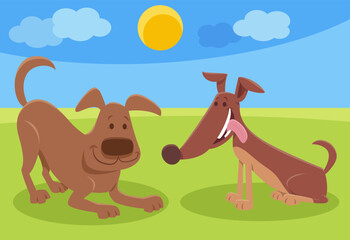two funny cartoon dogs comic animal characters