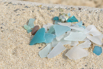 Sea glass collected on the beach