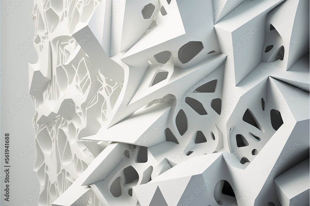 Aufkleber a white wall with a bunch of holes in it that are cut into shapes and placed on a wall with a patter