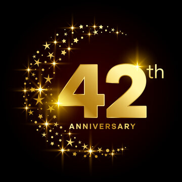 42th Anniversary Template Design Concept for Anniversary Celebration Event. Logo Vector Template