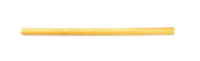 Bamboo straws isoalted on white background. Drinking straws from bamboo wood for reusing and reducing the use of plastic straw. Brown disposable drinking straws, eco-friendly cocktail tubes.