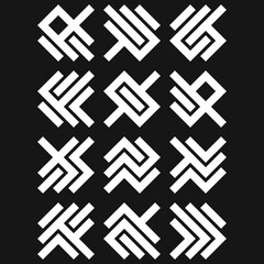 Asemic Glyph writing hieroglyph imitation abstract illustration