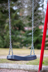 Close up of empty swing