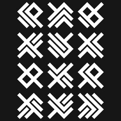 Obraz premium Asemic Glyph writing hieroglyph imitation abstract illustration