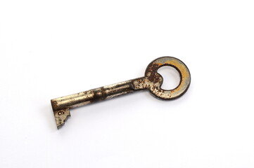 old key isolated on white