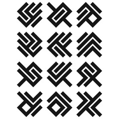 Asemic Glyph writing hieroglyph imitation abstract illustration