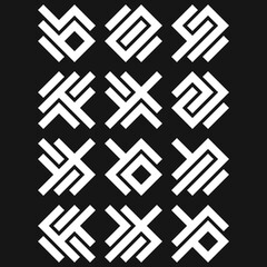 Obraz premium Asemic Glyph writing hieroglyph imitation abstract illustration