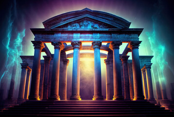 Obraz premium Stage background temple by generative AI