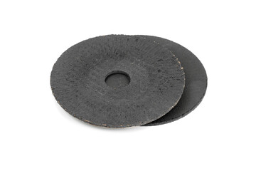 wheels for hand circular saw isolated on white background. Cutting discs for angle grinder isolated on white background