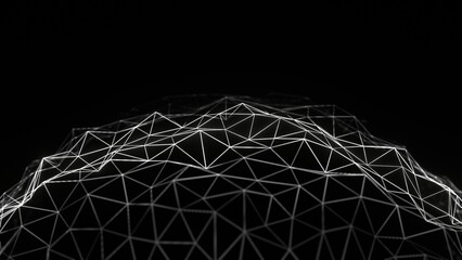 geometric plexus background 3d illustration network representation. minimalist template grey color, can be used to represent connection, digital era or minimalism	