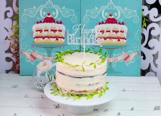 birthday cake with candles