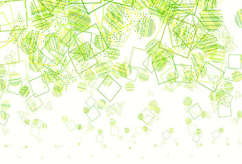 Light Green, Yellow vector background with polygonal style with circles.
