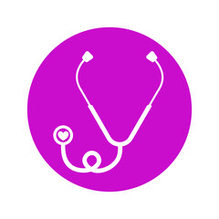 purple stethoscope heart medical icon