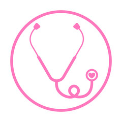 pink stethoscope heart medical icon