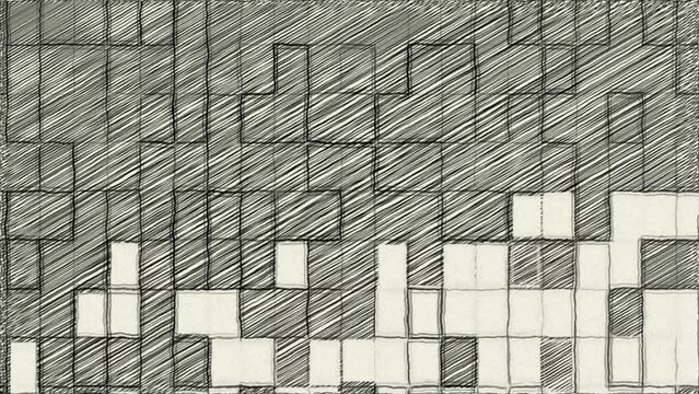 Hand draw animation of blocks