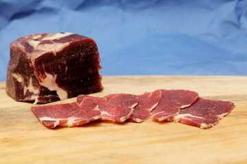 Cecina de Leon, salted and air dried beef from Leon province of Spain, local specialty