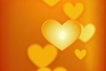 Orange Heart Valentine Pattern, Orange Heart Card, Orange Heart Background