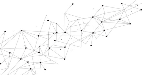 Black network. Abstract connection on white background. Network technology background with dots and lines for desktop. Ai background. Modern abstract concept. Line background, network technology