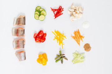 Mise en place de guiso de pescado