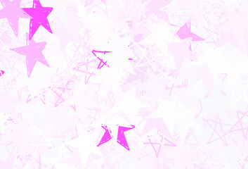 Light Purple vector backdrop with small and big stars.