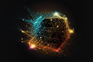 Abstract representation of network internet technology, created with Generative AI technology