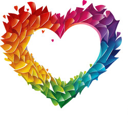 rainbow heart transparent background
