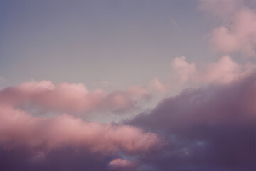 Fototapeta na wymiar Sunset with soft watercolor color clouds IA