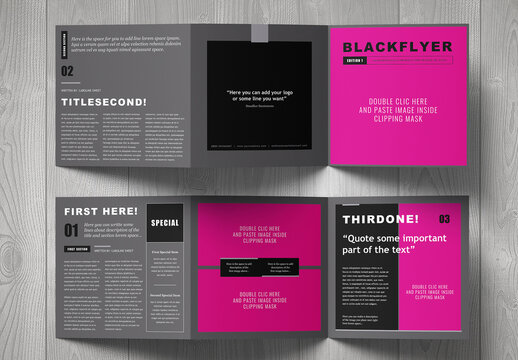 BlackFlyer Square Trifold Brochure