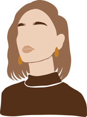 Abstract short hair woman illustration