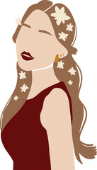 Abstract long hair woman illustration