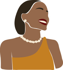 Abstract short hair woman illustration