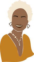 Abstract short hair woman illustration