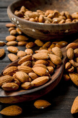 The almonds in the spoon .