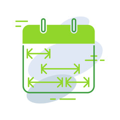 Timeline business management icon with green outline style. timeline, time, line, business, symbol, chart, sign. Vector Illustration
