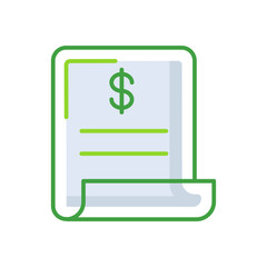 Loan business management icon with green outline style. money, loan, business, payment, finance, bank, investment. Vector Illustration