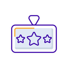Job experience business management icon with orange purple outline style. job, business, experience, career, human, management, work. Vector Illustration