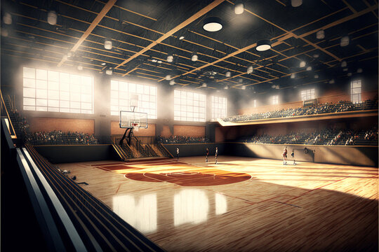 Polideportivo baloncesto - Generative AI