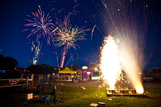 Fireworks in a small Montana town.