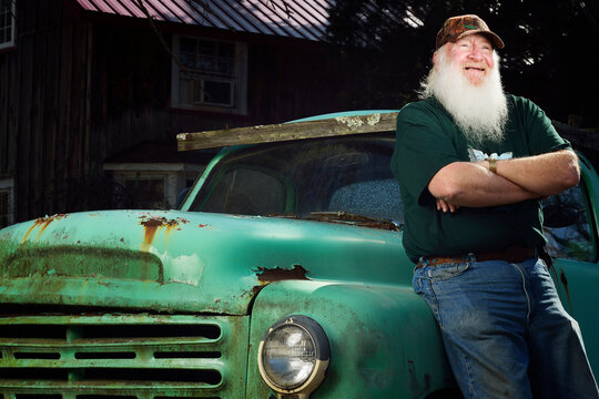 Man with Beard and Studebaker