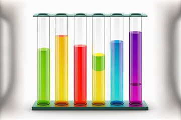 solitary test tubes on a white background. specialized glassware. Generative AI