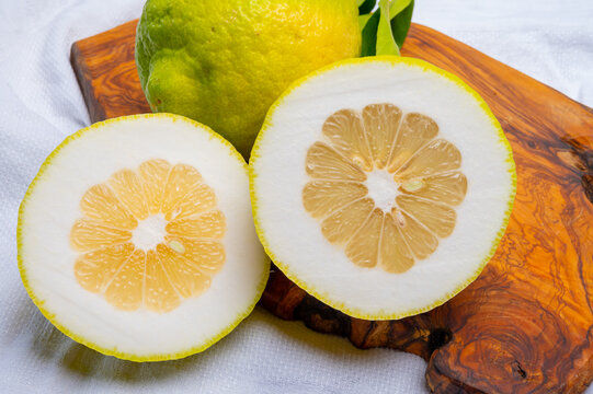 Lemon citron cedrate or Citrus medica, large fragrant citrus fruit with thick rind