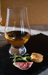 Scotch single malt and blended whisky tasting on distillery in Scotland close up