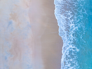 Sea surface aerial view,Bird eye view photo of waves and water surface texture,Turquoise sea sand...