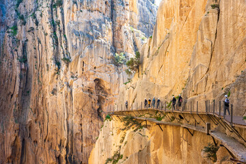 view of El Caminito del Rey or King's Little Path, one of the most Dangerous Footpath reopened 2015...