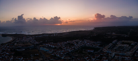 sunset over the city