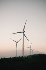 wind turbine at sunset