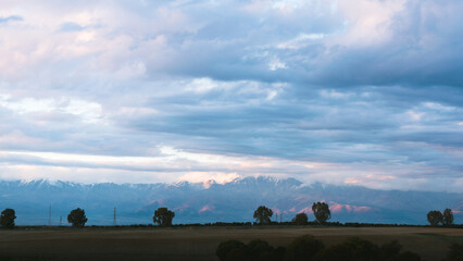 Mountains landscape sunset