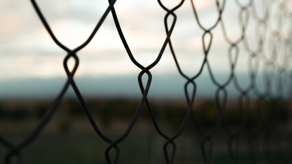Fence during sunset