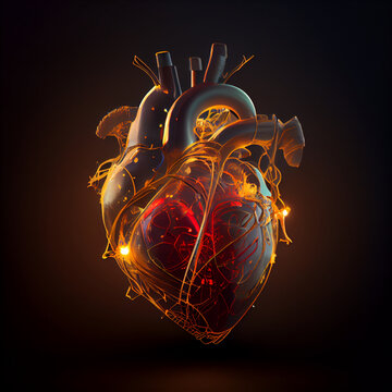 Abstract real heart realistic heart shape love illustration 3d render background